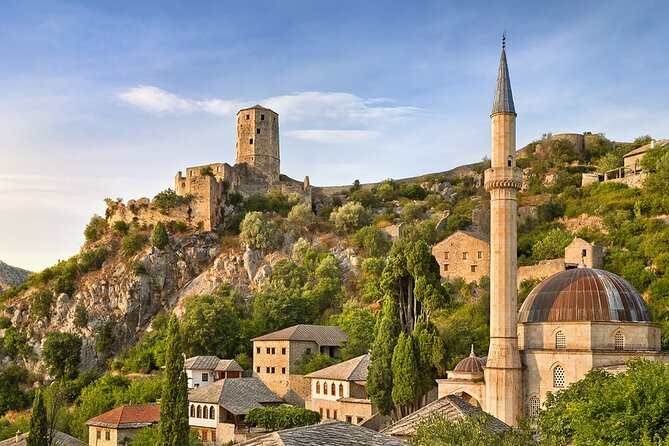 Transfer Mostar to Dubrovnik with Kravice Waterfalls, Blagaj and Počitelj tour - Počitelj, a stone town above the Neretva